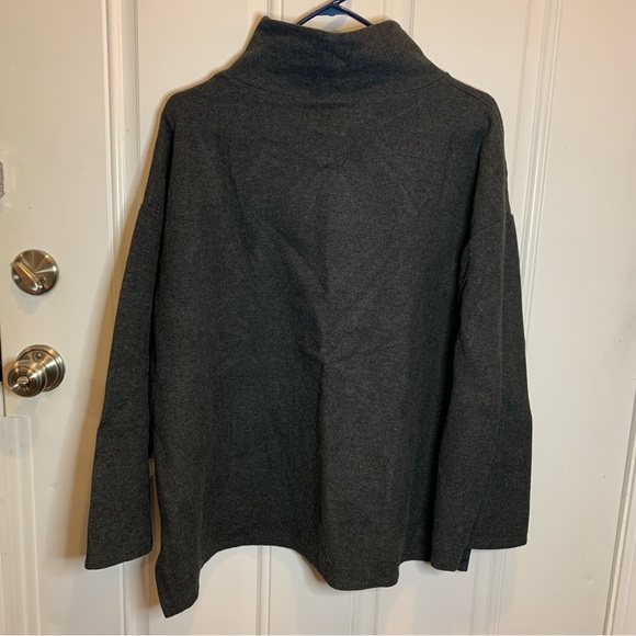OAK + FORT Charcoal Structured High Neck Pull Over Sweater Size M - Picture 6 of 7